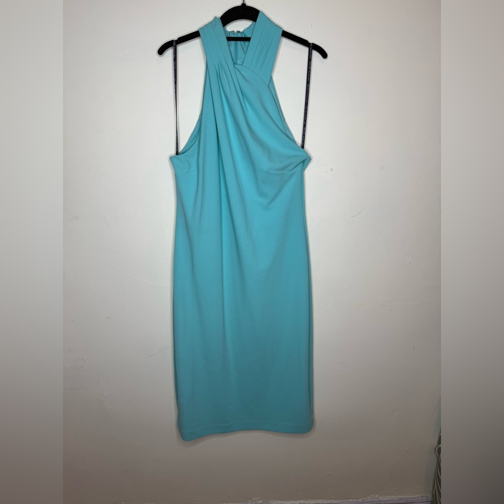 Rachel Rachel Roy Halter Sheath Dress | Patina Mint Blue | XL